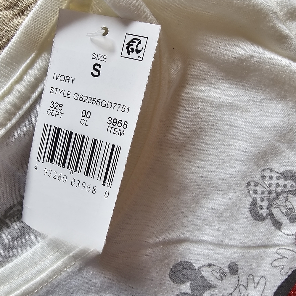Disney Minnie Mouse Tee White and Red Short Sleeve NWT Small - Picture 3 of 3